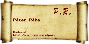 Péter Réka névjegykártya